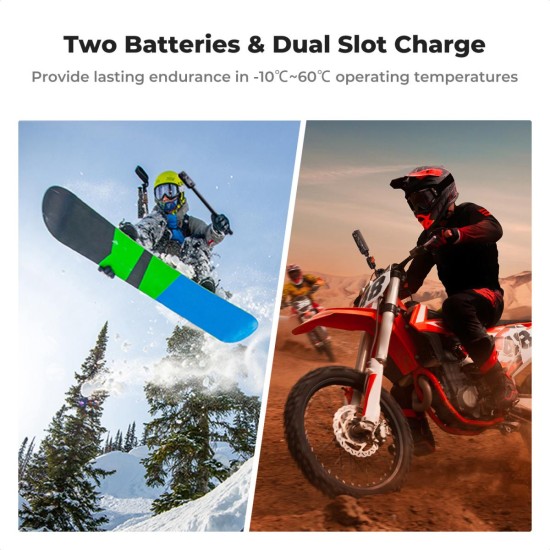K&F Concept Insta 360 X4 Battery Pack- 2 Batteries + Dual Charger K&F Concept Insta 360 X4 Battery Pack- 2 Batteries + Dual Charger